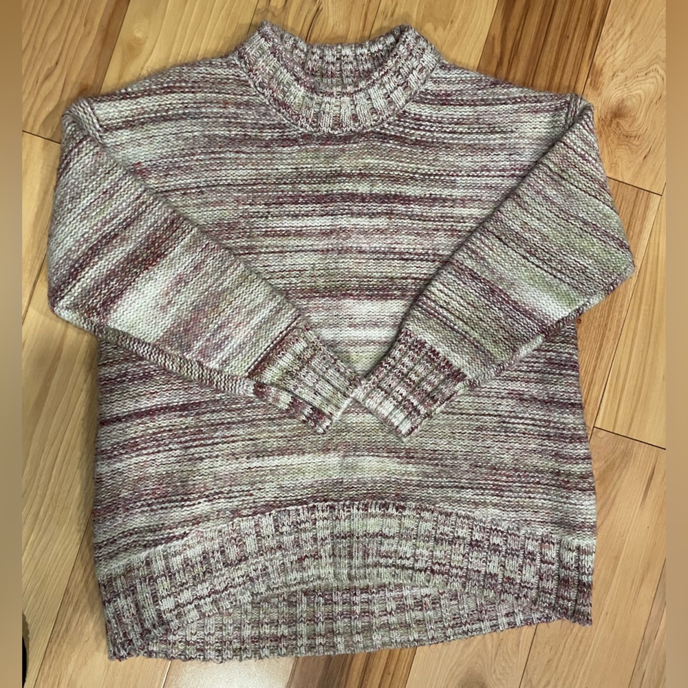 Old Navy Maroon/Pinky/Green/Cream Knit Sweater